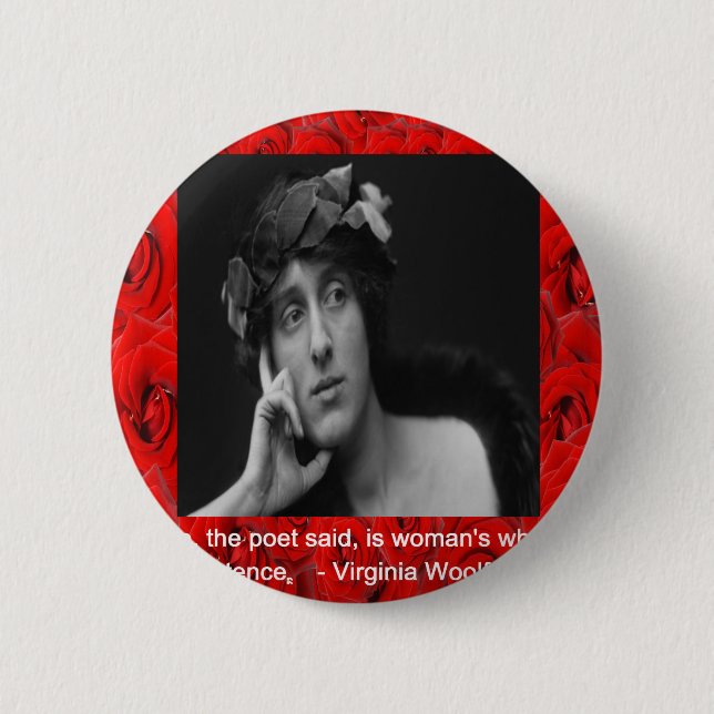 Bóton Redondo 5.08cm Virginia Woolf & Citação de Amor (Frente)