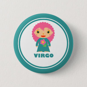 Bóton Redondo 5.08cm Virgo é o meu Sinal Zodíaco