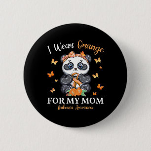 Bóton Redondo 5.08cm Vista Laranja Para A Minha Mãe Leucemia, Panda De