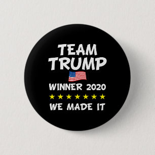 Bóton Redondo 5.08cm Vitória Trump Presidente Celebração Eleitoral