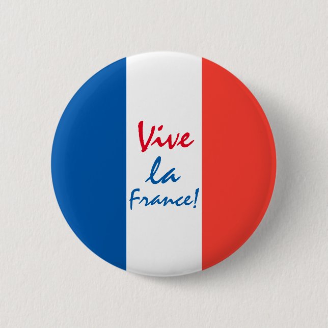 Bóton Redondo 5.08cm Vive La France - Sinalizador Personalizável (Frente)