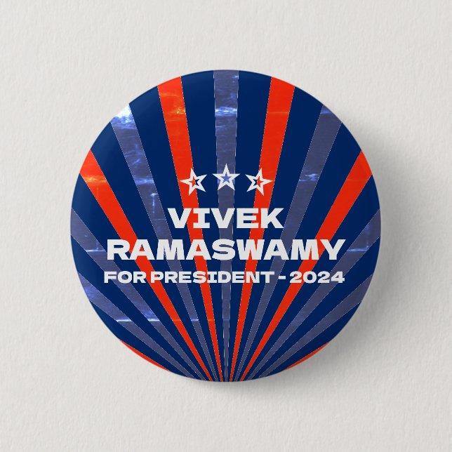 Bóton Redondo 5.08cm Vivek Ramaswamy para o Presidente 2024 (Frente)