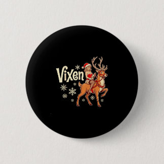 Bóton Redondo 5.08cm Vixen renard de noël pin up girl vintage père noël