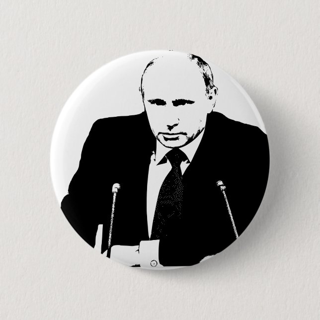 BÓTON REDONDO 5.08CM VLADIMIR PUTIN PIN CRACHÁ TRASEIRO (Frente)