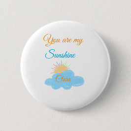 Bóton Redondo 5.08cm Você é minha nuvem de raios solares laranja amarel