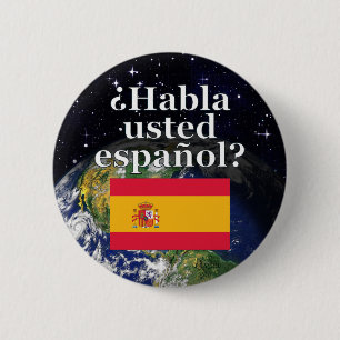 Bóton Redondo 5.08cm Você fala espanhol? em espanhol. Sinalizador e Te