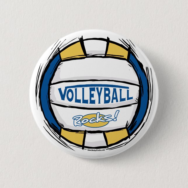 Bóton Redondo 5.08cm Você Pode Fazer Isso De Azul De Voleibol Dourado (Frente)