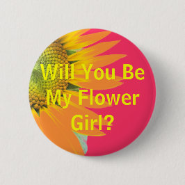 Bóton Redondo 5.08cm Você será minha menina das flores?