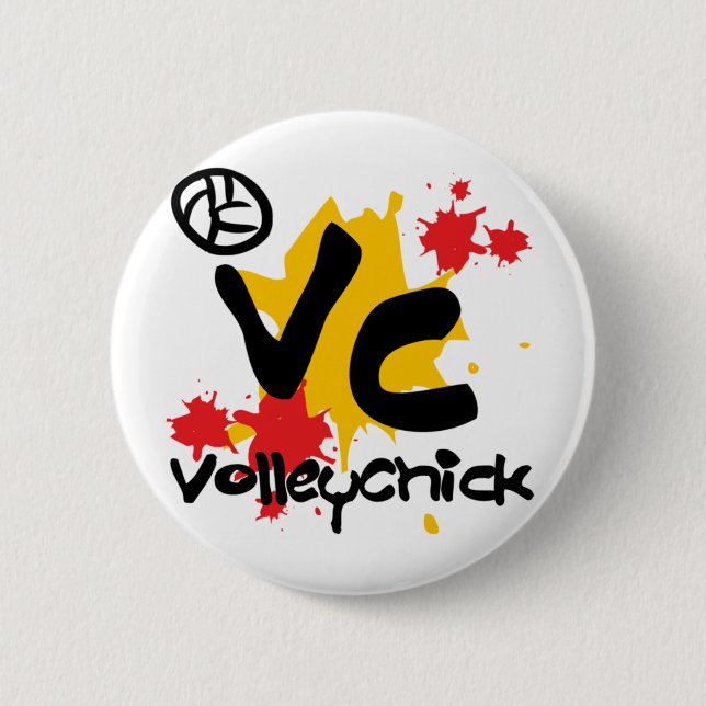 Bóton Redondo 5.08cm VolleyChick Croobie (Frente)