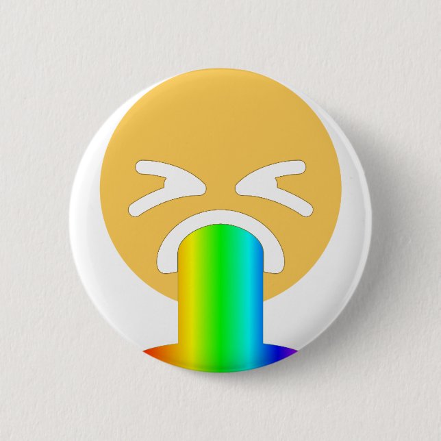 Bóton Redondo 5.08cm vômito do arco-íris emoji (Frente)