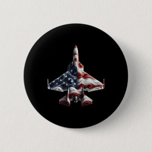 Bóton Redondo 5.08cm Voo Retro Jet Avião Bandeira Americana Quarto