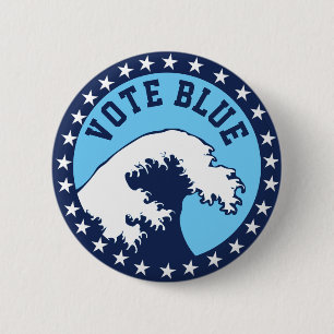 Bóton Redondo 5.08cm VOTAÇÃO BLUE Democrata Blue Wave Política