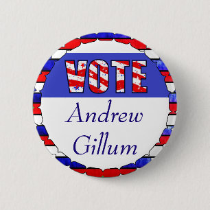 Bóton Redondo 5.08cm Votação na eleição de Andrew Gillum