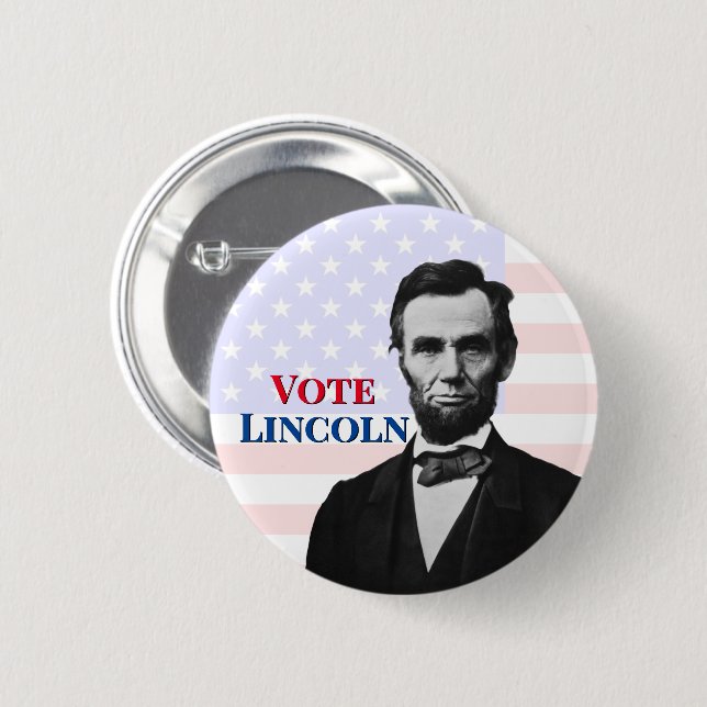 Bóton Redondo 5.08cm Votação para Abraham Lincoln (Frente & Verso)