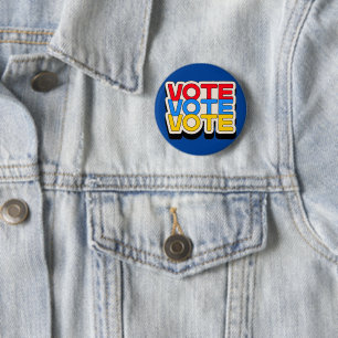 Bóton Redondo 5.08cm Votação Retroativa Votação Vermelha, Amarela e Azu