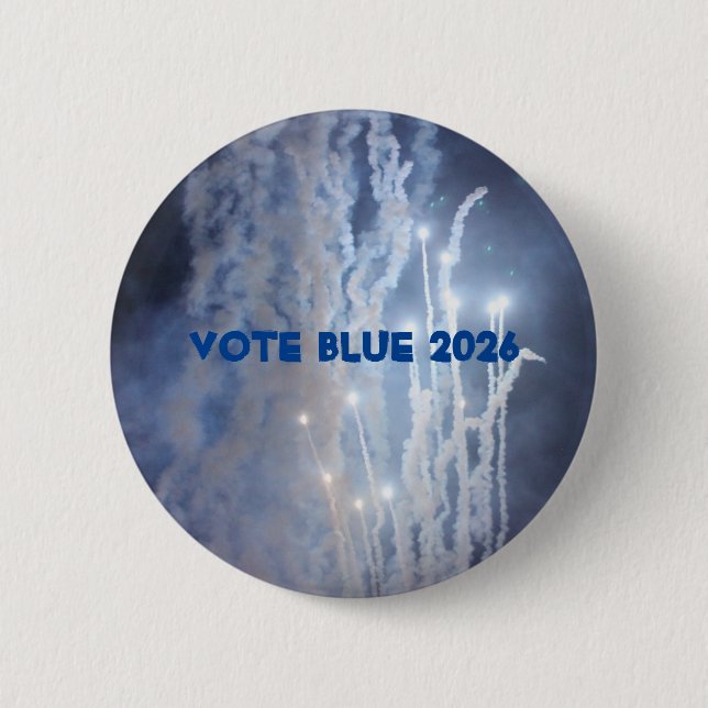 Bóton Redondo 5.08cm Votar Azul 2026 Botão (Frente)