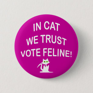 Bóton Redondo 5.08cm Votar Cat com Texto Branco