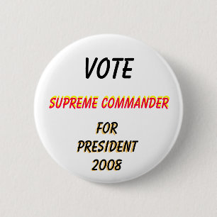 Bóton Redondo 5.08cm Vote, comandante supremo, voto, comando supremo…