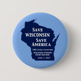 Bóton Redondo 5.08cm Vote Crawford para o Supremo Tribunal de Wisconsin