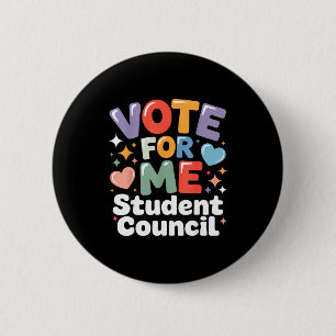 Bóton Redondo 5.08cm Vote Em Mim Vibes Do Conselho Estudantil Eleição E