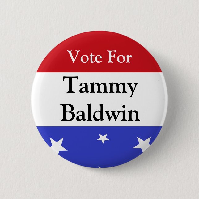 Bóton Redondo 5.08cm Vote em Tammy Baldwin Button (Frente)
