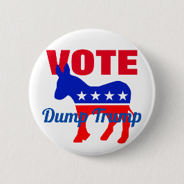 Bóton Redondo 5.08cm VOTE Patriótico Donkey, Estrelas, Dump Trump