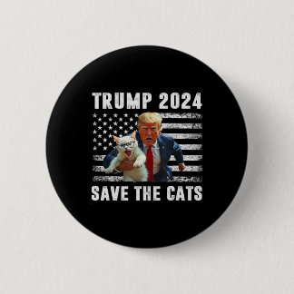 Bóton Redondo 5.08cm Vote Trump 2025 Engraçado Salve Os Gatos 