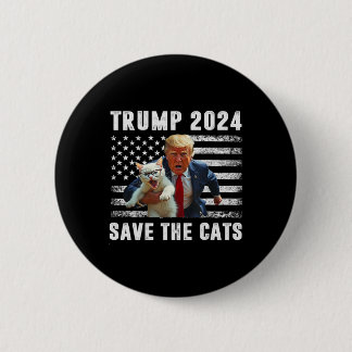 Bóton Redondo 5.08cm Vote Trump 2025 Funny Save The Cats 