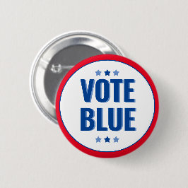 Bóton Redondo 5.08cm Voto Azul Negrito Eleição Branca