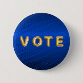 Bóton Redondo 5.08cm Voto Gráfico Azul Real Metálico