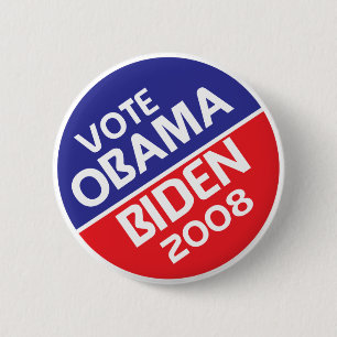 Bóton Redondo 5.08cm Voto Obama e Biden em 2008