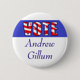 Bóton Redondo 5.08cm Voto para a eleição de Andrew Gillum