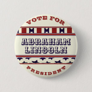 Bóton Redondo 5.08cm Voto para Abraham Lincoln para o Presidente