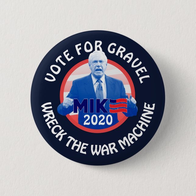 Bóton Redondo 5.08cm Voto para Mike Gravel 2020 (Frente)