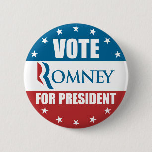Bóton Redondo 5.08cm Voto Romney para o presidente Botão