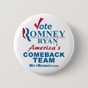 Bóton Redondo 5.08cm Voto Romney Ryan