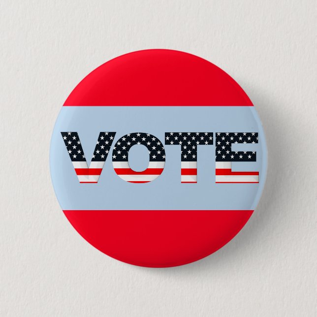 Bóton Redondo 5.08cm VOTO vermelho, branco, azul (Frente)