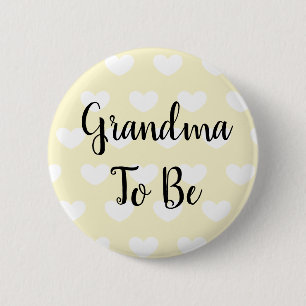 Bóton Redondo 5.08cm Vovó para ser Botão Chá de fraldas de Corações Ama