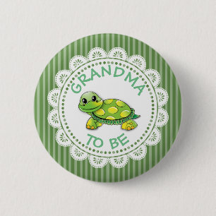 Bóton Redondo 5.08cm Vovó para ser Chá de fraldas Button Turtle temátic