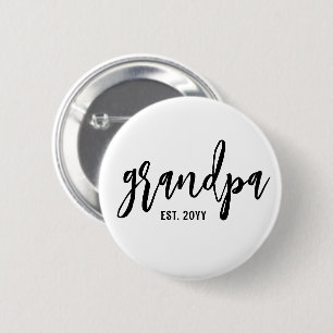 Bóton Redondo 5.08cm Vovô Personalizado. Tipografia de Script de Pincel