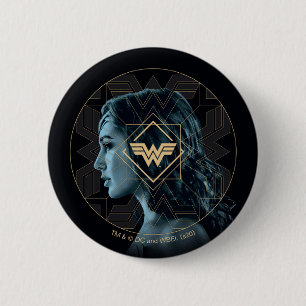 Bóton Redondo 5.08cm W84 Logotipo Mulher Maravilha Retrato Padrão