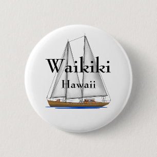 Bóton Redondo 5.08cm Waikiki Havaí