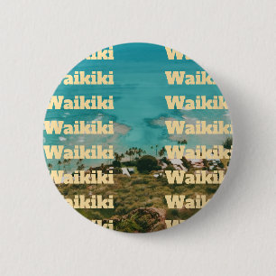 Bóton Redondo 5.08cm Waikiki, Honolulu, Oahu, Havaí