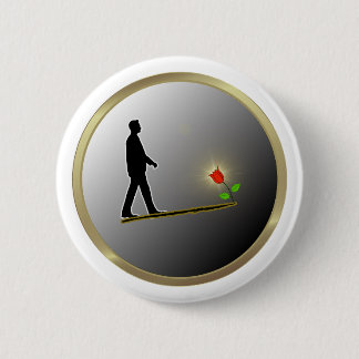 Bóton Redondo 5.08cm Walking Towards Hope Minimalist Silhouette