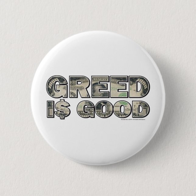 Bóton Redondo 5.08cm Wall Street/ Greed é bom (Frente)