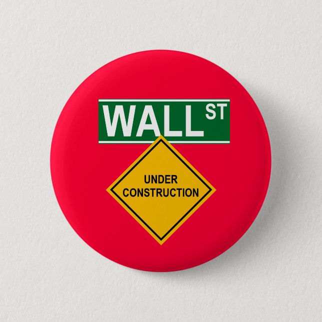 Bóton Redondo 5.08cm Wall Street sob a construção (Frente)