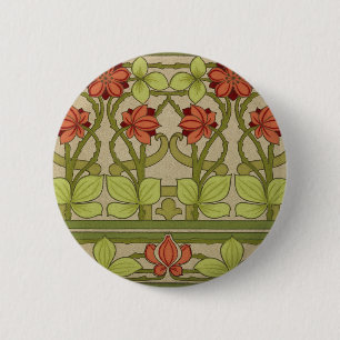 Bóton Redondo 5.08cm Wallpaper Frieze Border Art Nouveau