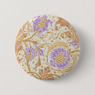 Bóton Redondo 5.08cm Walter Crane Teazle & Pomegranate Art Nouveau