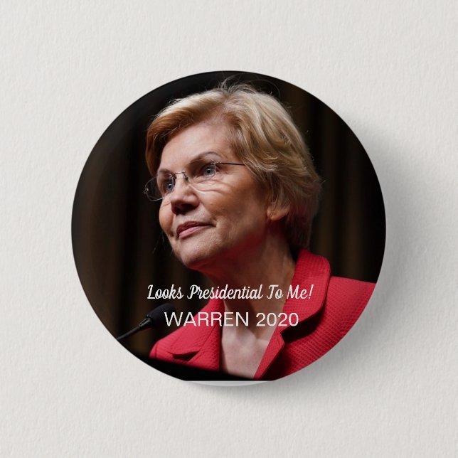 Bóton Redondo 5.08cm Warren 2020 - Olha presidencial a mim (Frente)