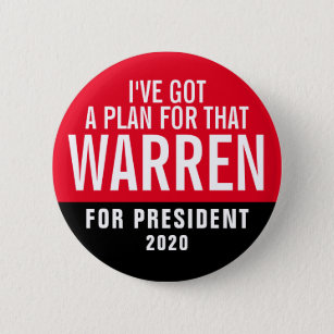 Bóton Redondo 5.08cm Warren engraçado para o presidente 2020